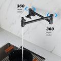 Pot Filler Faucet Wall Mount Matte Black Brass