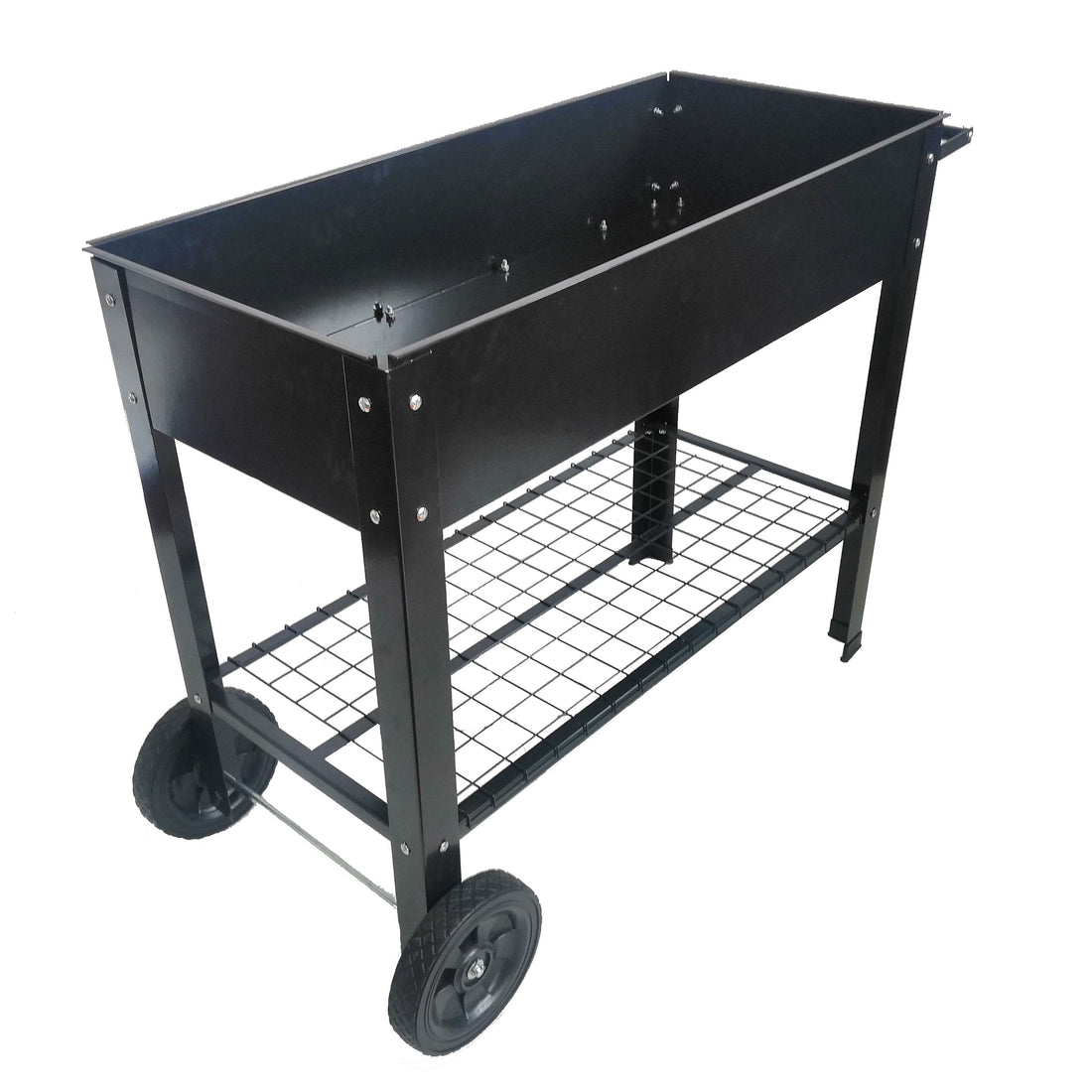 Mobile Metal Raised Garden Bed Cart With Legs, Elevated Tall Planter Box With Wheels For Outdoor Indoors House Patio Backyard Vegetables Tomato Diy Herb Grow Black Black Metal