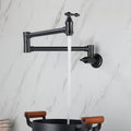 Pot Filler Faucet Wall Mount Matte Black Brass