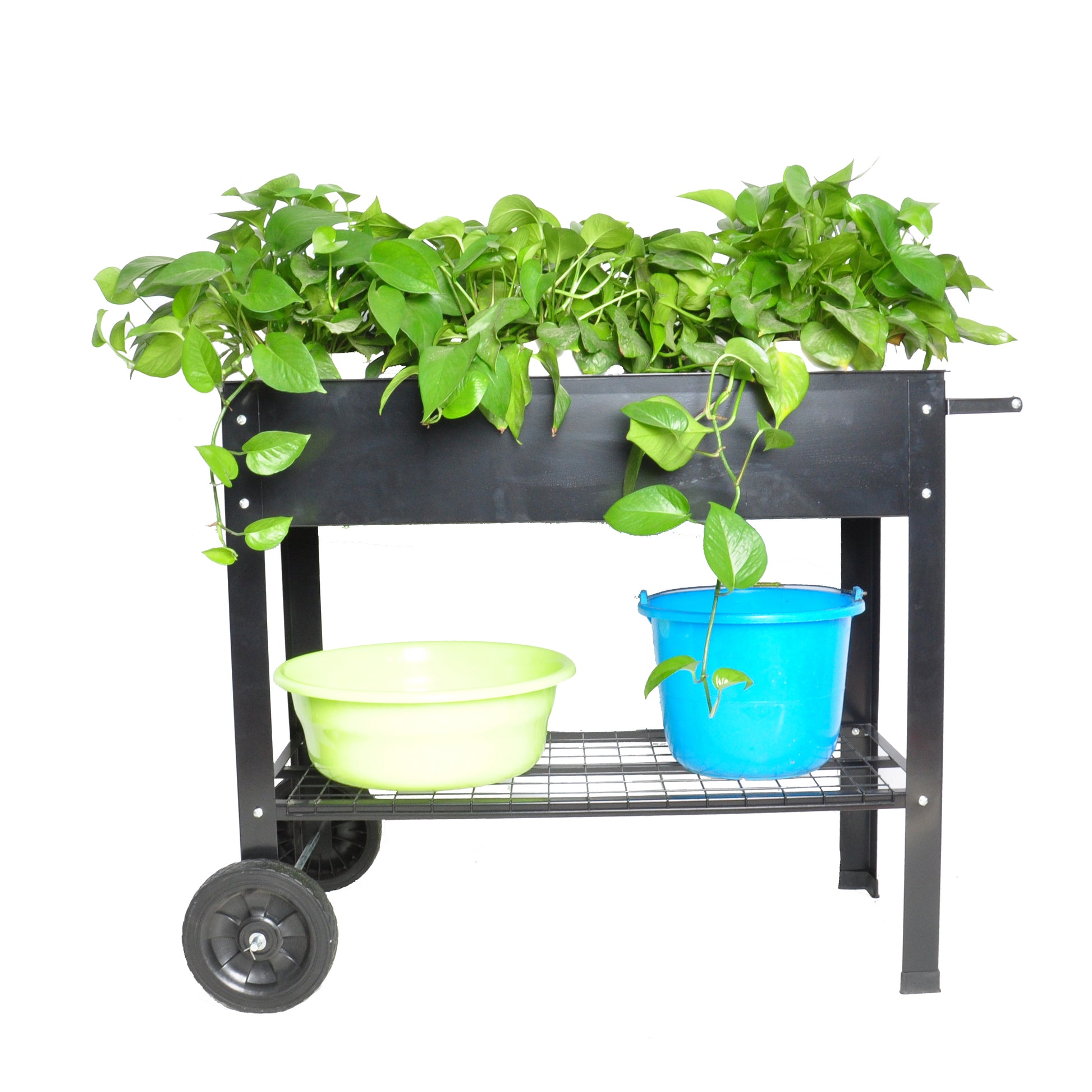 Mobile Metal Raised Garden Bed Cart With Legs, Elevated Tall Planter Box With Wheels For Outdoor Indoors House Patio Backyard Vegetables Tomato Diy Herb Grow Black Black Metal