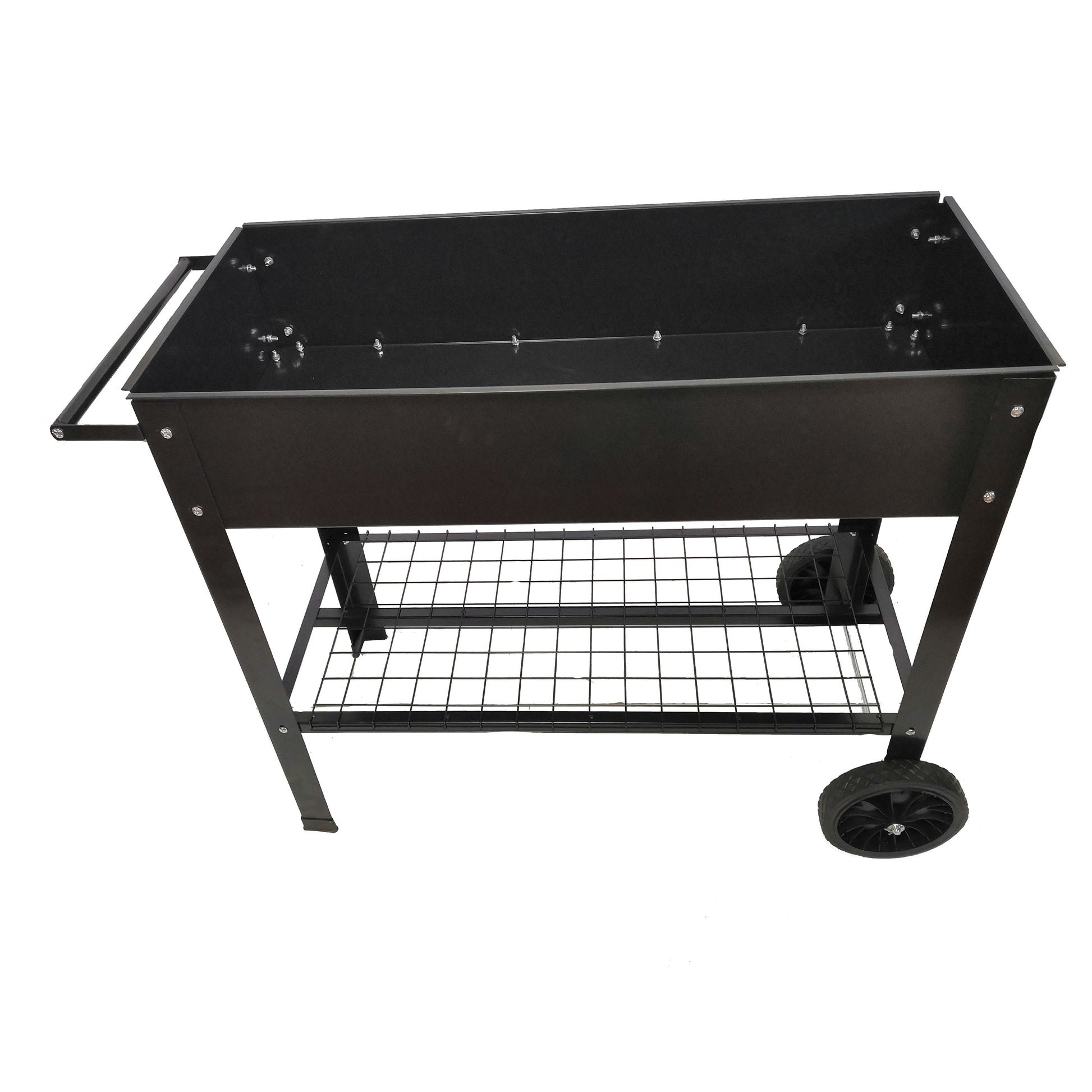 Mobile Metal Raised Garden Bed Cart With Legs, Elevated Tall Planter Box With Wheels For Outdoor Indoors House Patio Backyard Vegetables Tomato Diy Herb Grow Black Black Metal