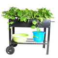 Mobile Metal Raised Garden Bed Cart With Legs, Elevated Tall Planter Box With Wheels For Outdoor Indoors House Patio Backyard Vegetables Tomato Diy Herb Grow Black Black Metal