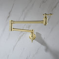 Pot Filler Faucet Wall Mount Gold Brass