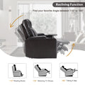 Power Motion Recliner With Usb Charging Port And Hidden Arm Storage 2 Convenient Cup Holders Design And 360 Swivel Tray Table,Black Old Sku: Sg000630Aab Black Foam Pu