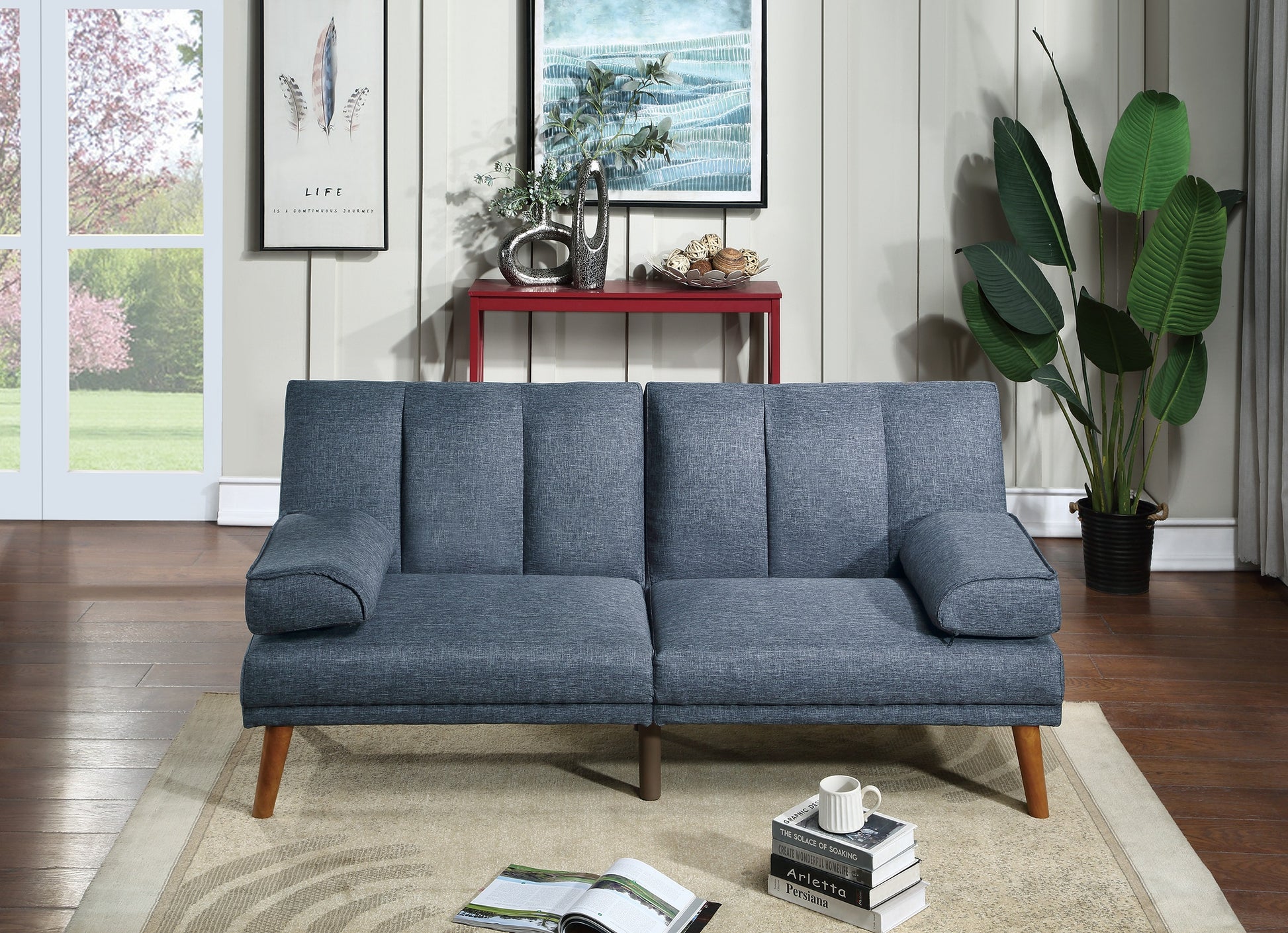 Navy Color Polyfiber 2Pc Sectional Sofa Set Living Room Furniture Solid Wood Legs Plush Couch Adjustable Sofa Chaise Navy Primary Living Space Cushion Back Contemporary,Modern L Shaped Pillow Top Arms Foam Plywood 5 Seat