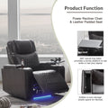 Power Motion Recliner With Usb Charging Port And Hidden Arm Storage 2 Convenient Cup Holders Design And 360 Swivel Tray Table,Black Old Sku: Sg000630Aab Black Foam Pu