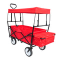 Garden Shopping Beach Cart Folding Wagon Red Red Metal