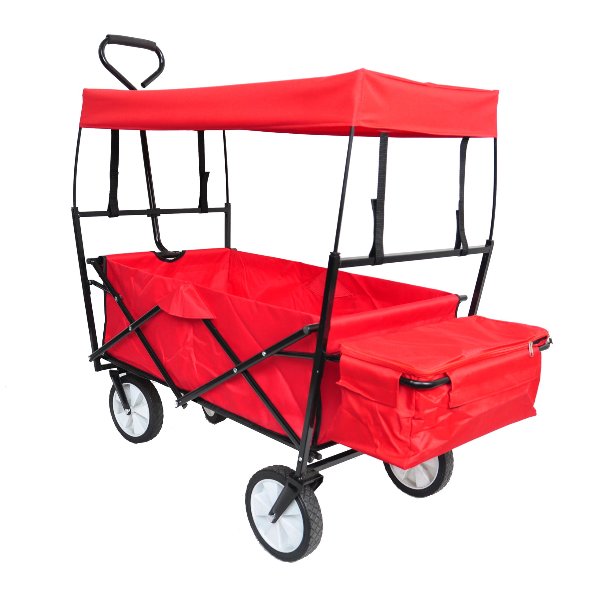 Garden Shopping Beach Cart Folding Wagon Red Red Metal