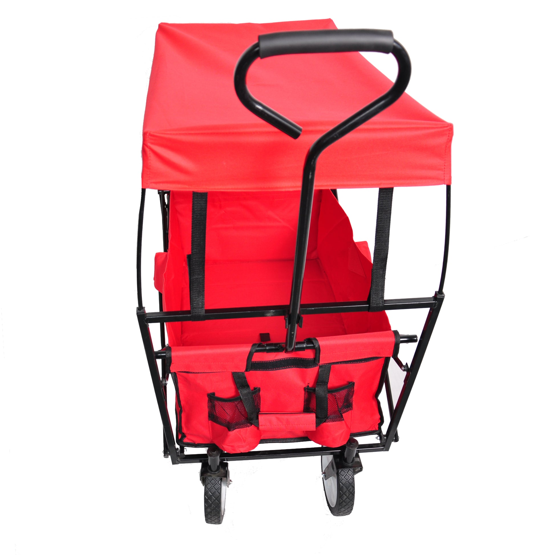 Garden Shopping Beach Cart Folding Wagon Red Red Metal