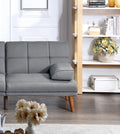 Blue Grey Color Polyfiber 2Pc Sectional Sofa Set Living Room Furniture Solid Wood Legs Tufted Couch Adjustable Sofa Chaise Grey Mix Wood Primary Living Space Tufted Back Contemporary,Modern L Shaped