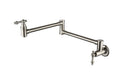 Pot Filler Faucet Wall Mount Brushed Nickel Brass