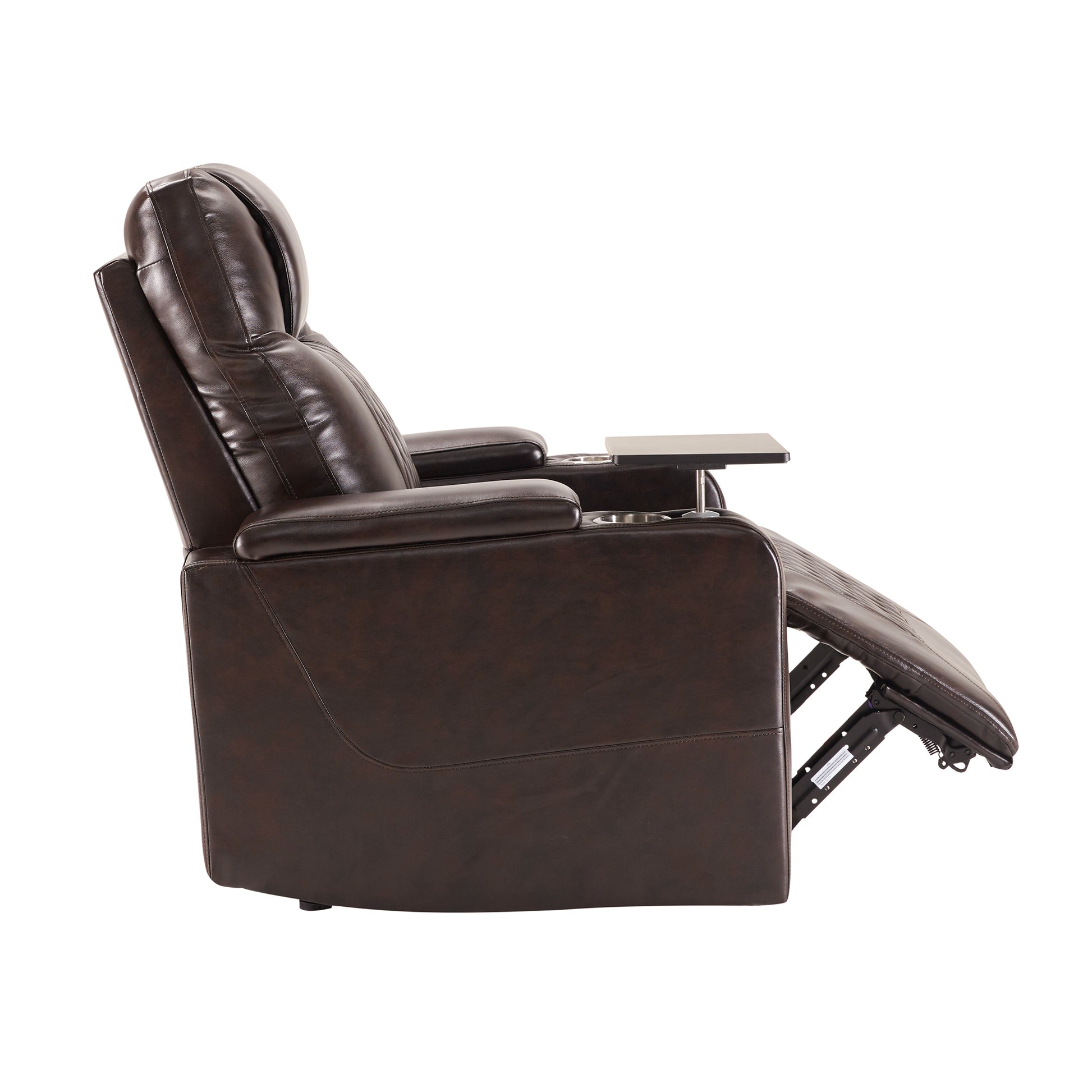 Power Motion Recliner With Usb Charging Port And Hidden Arm Storage 2 Convenient Cup Holders Design And 360 Swivel Tray Table,Brown Old Sku: Sg000630Aad Brown Foam Pu