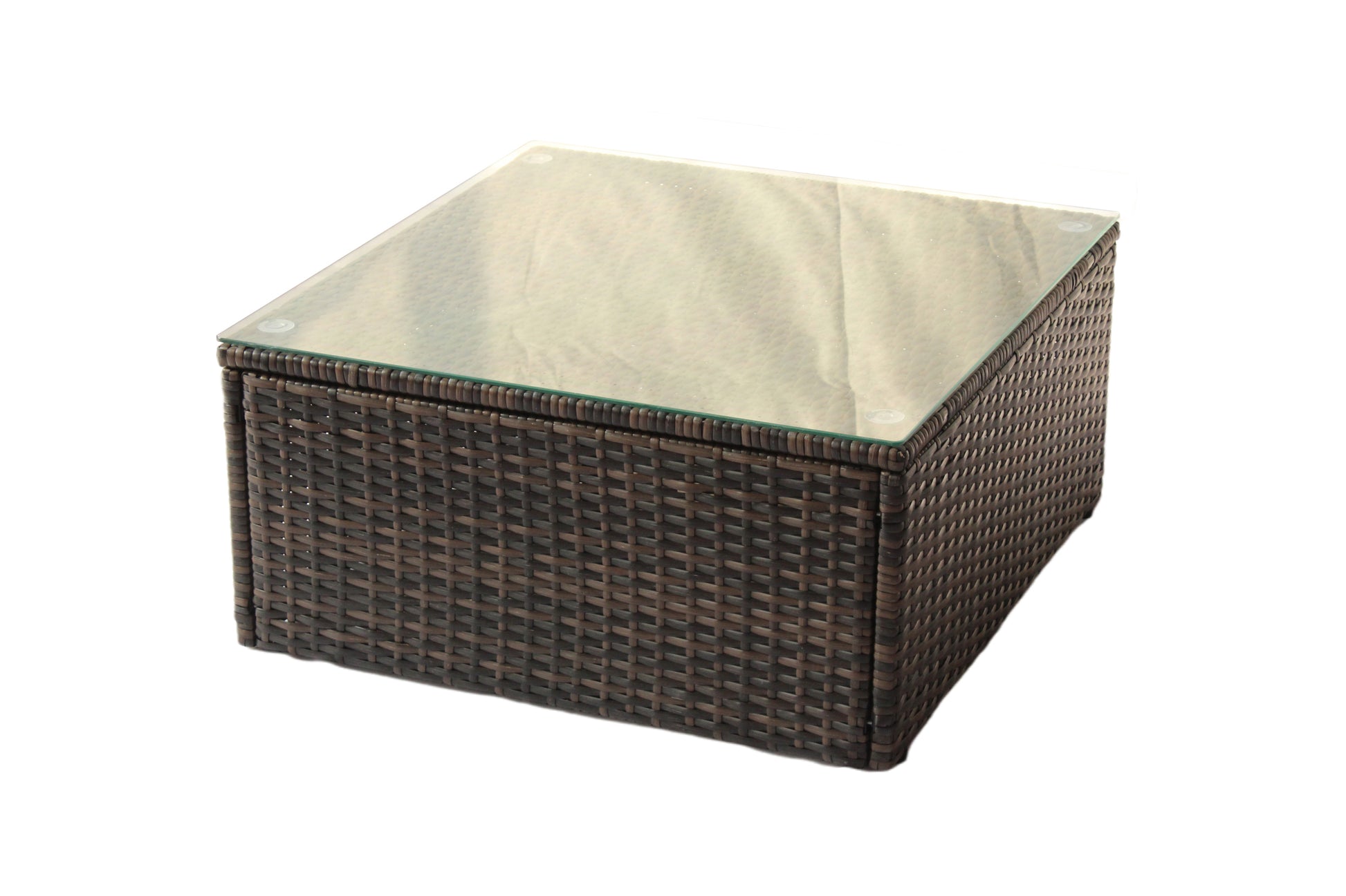 Patio Furniture Set Pe Rattan Sectional Garden Furniture Corner Sofa Set 7 Pieces, Shallow Browncushion Coffee Rattan