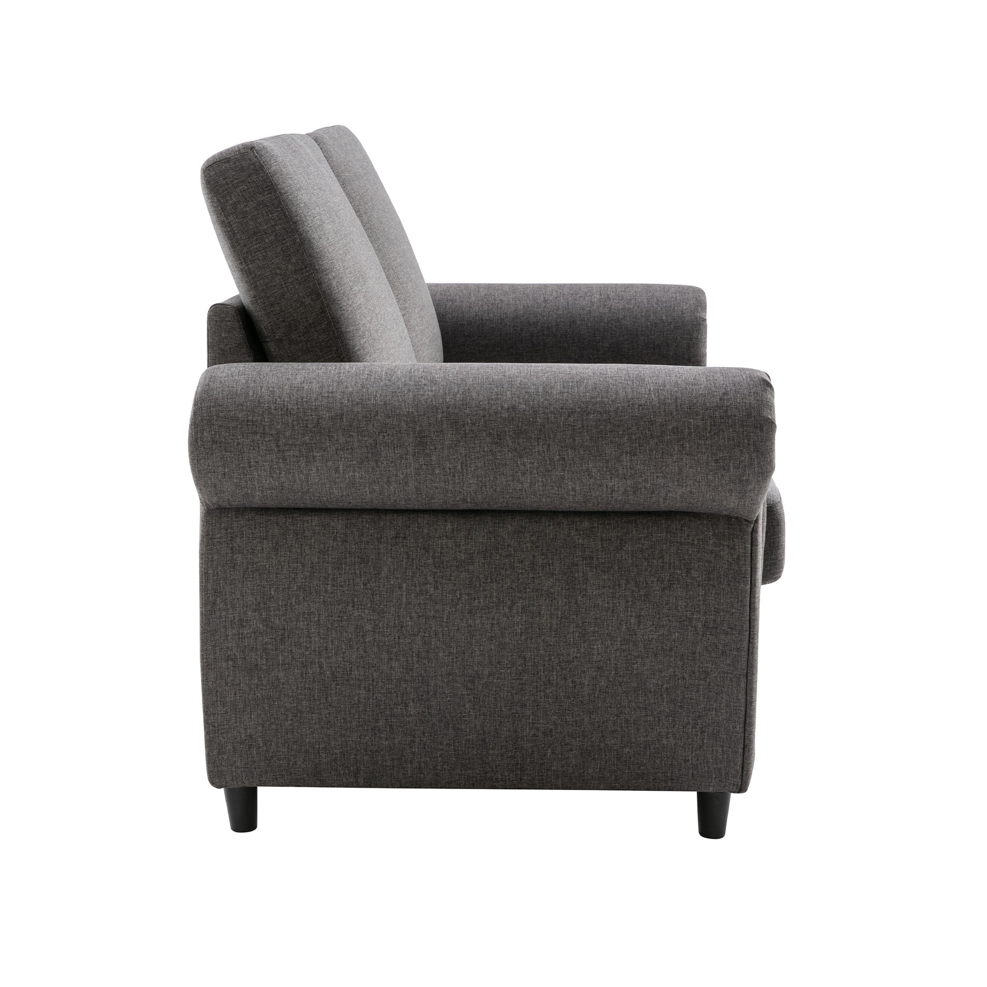 57.5" Orisfur Pull Out Sofa Bed Loveseat Sleeper With Twin Size Memory Mattress For Living Room Spaces, Gray Gray Foam Linen