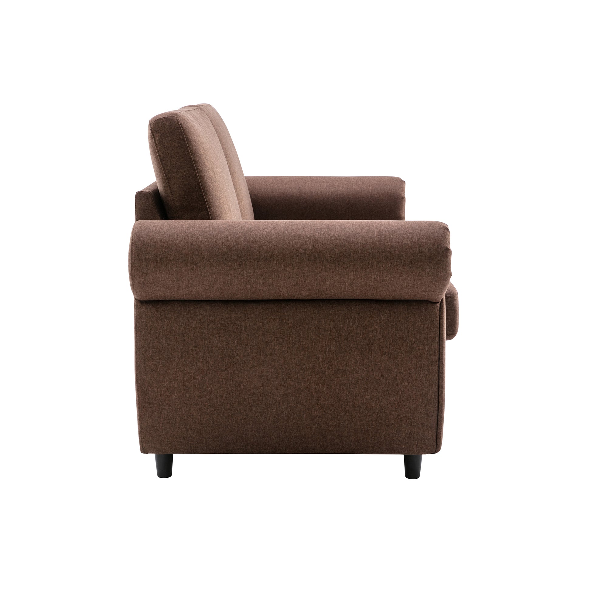 57.5" Orisfur Pull Out Sofa Bed Loveseat Sleeper With Twin Size Memory Mattress For Living Room Spaces, Brown Brown Foam Linen