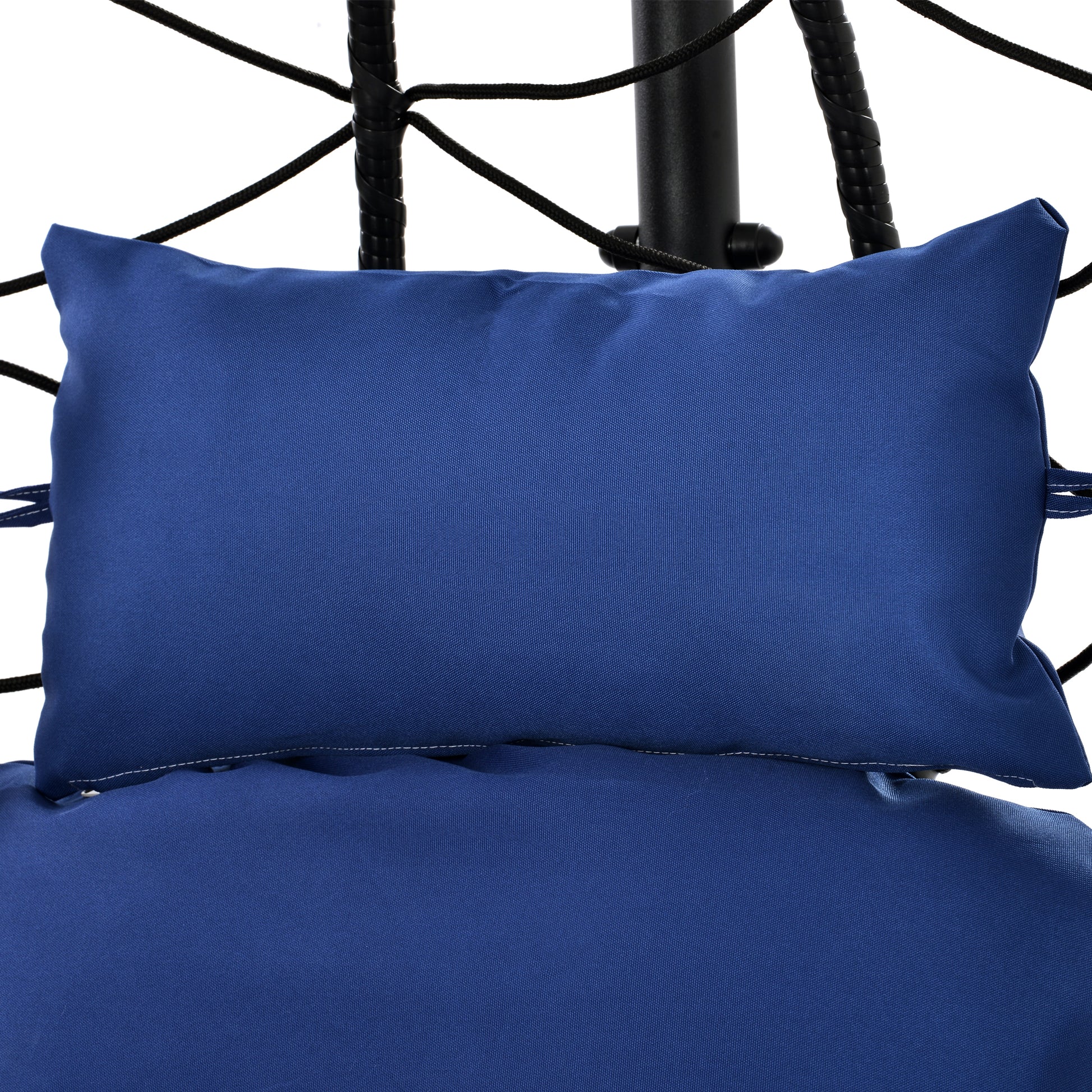 Egg Chair With Stand Indoor Outdoor Swing Chair Patio Wicker Hanging Egg Chair Hanging Basket Chair Hammock Chair With Stand For Bedroom Living Room Balcony Yes Complete Patio Set Navy Blue Water