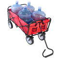 Folding Wagon Garden Shopping Beach Cart Red Red Metal