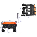 Mini Folding Wagon Garden Shopping Beach Cart Black Yellow Black Steel