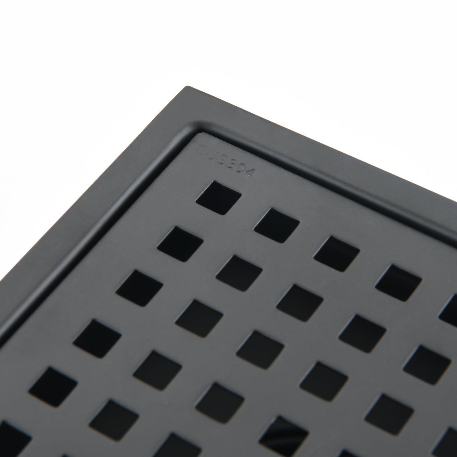 6 Inch Square Shower Floor Drain matte black-stainless steel