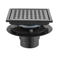 6 Inch Square Shower Floor Drain Matte Black Stainless Steel