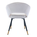 Hengming Dining Chairs, Modern Dining Room Chair Accent Chair With Metal Legs For Living Room White Wool