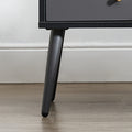 Update Modern Nightstand With 1Drawers, Suitable For Bedroom Living Room Side Table Dark Grey Dark Gray Metal & Wood