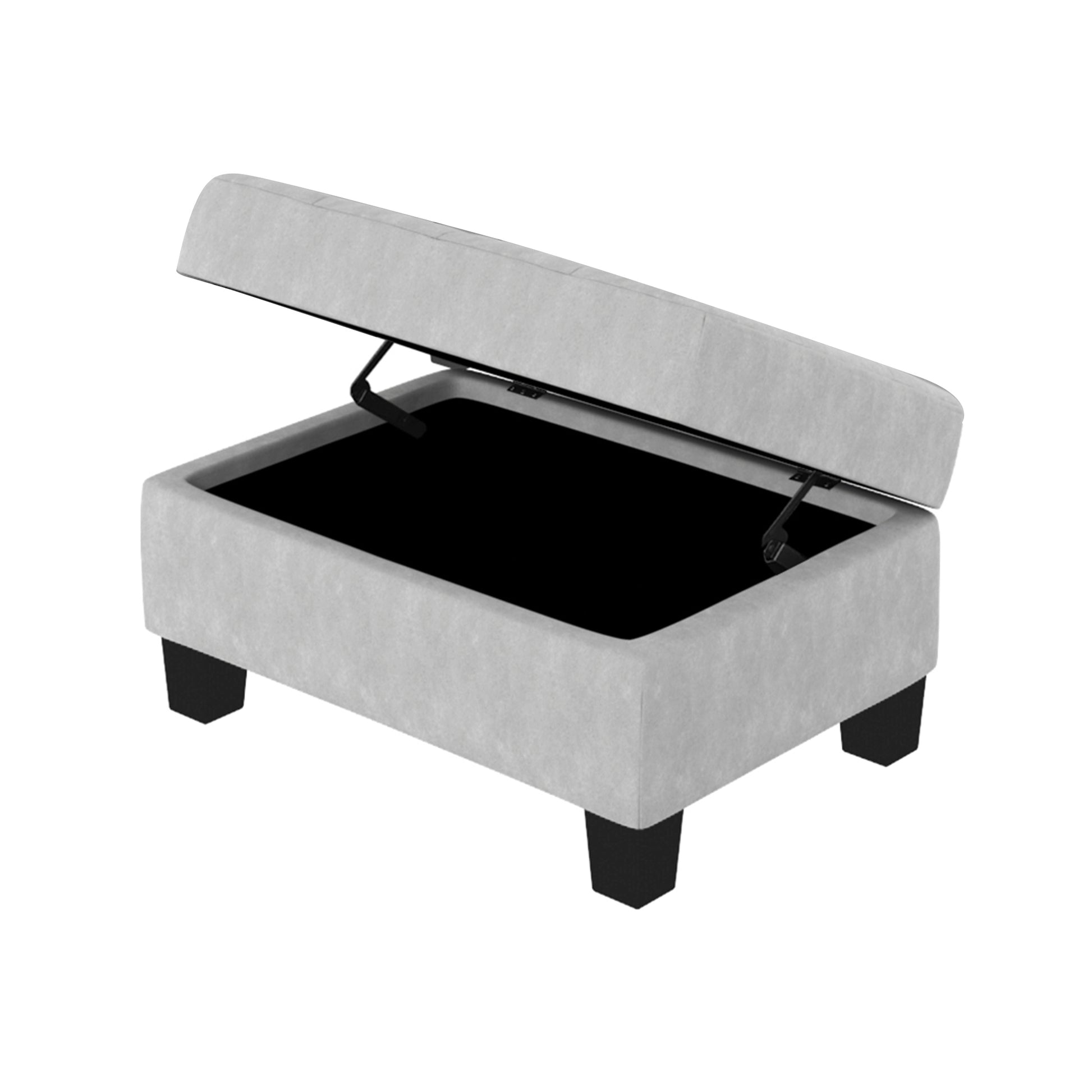 Orisfur. Sectional Corner Sofa L Shape Couch Space Saving With Storage Ottoman & Cup Holders Design For Large Space Dorm Apartment,Light Grey Light Grey Foam Velvet