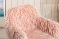 Hengming Modern Faux Fur Home Office Chair, Fluffy Chair For Girls, Makeup Vanity Chair Pink Steel