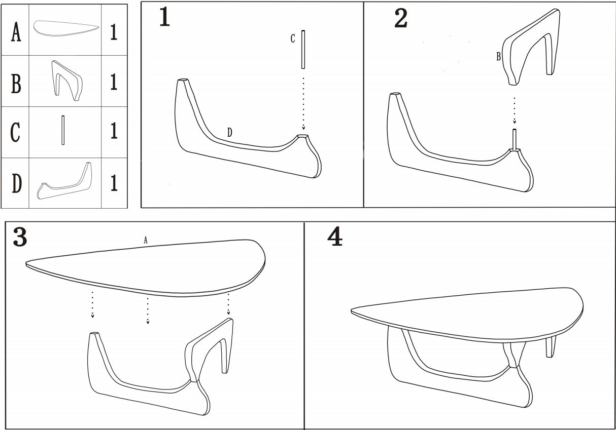 Home Modern Triangle Coffee Table White Solid Wood