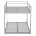 Full over Full Metal Bunk Bed, Low Bunk Bed with silver-metal