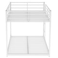 Full over Full Metal Bunk Bed, Low Bunk Bed with white-metal