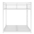 Full over Full Metal Bunk Bed, Low Bunk Bed with white-metal