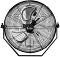 18 Inch Industrial Wall Mount Fan, 3 Speed Commercial Ventilation Metal Fan For Warehouse, Greenhouse, Workshop, Patio, Factory And Basement High Velocity Black Metal