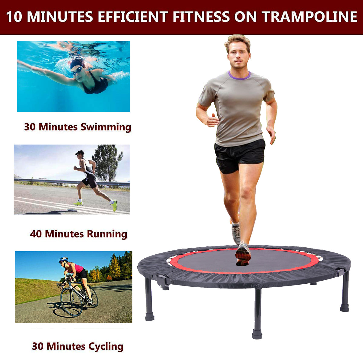ADVWIN Trampoline, 40 Inch Fitness Mini Trampolines, Suitable for Adult ADVWIN Trampoline, 40 Inch Fitness Mini Trampolines, Suitable for Adult