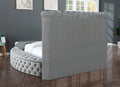 Hazel Queen 5 Pc Vanity Bedroom Set Made With Wood In Gray Color Box Spring Not Required Queen Grey Wood 5 Piece Set Bedroom Bed Included,Chest Included,Dresser Included,Mirror Included,Nightstand Included Contemporary,Modern Upholstered Velvet Tufted