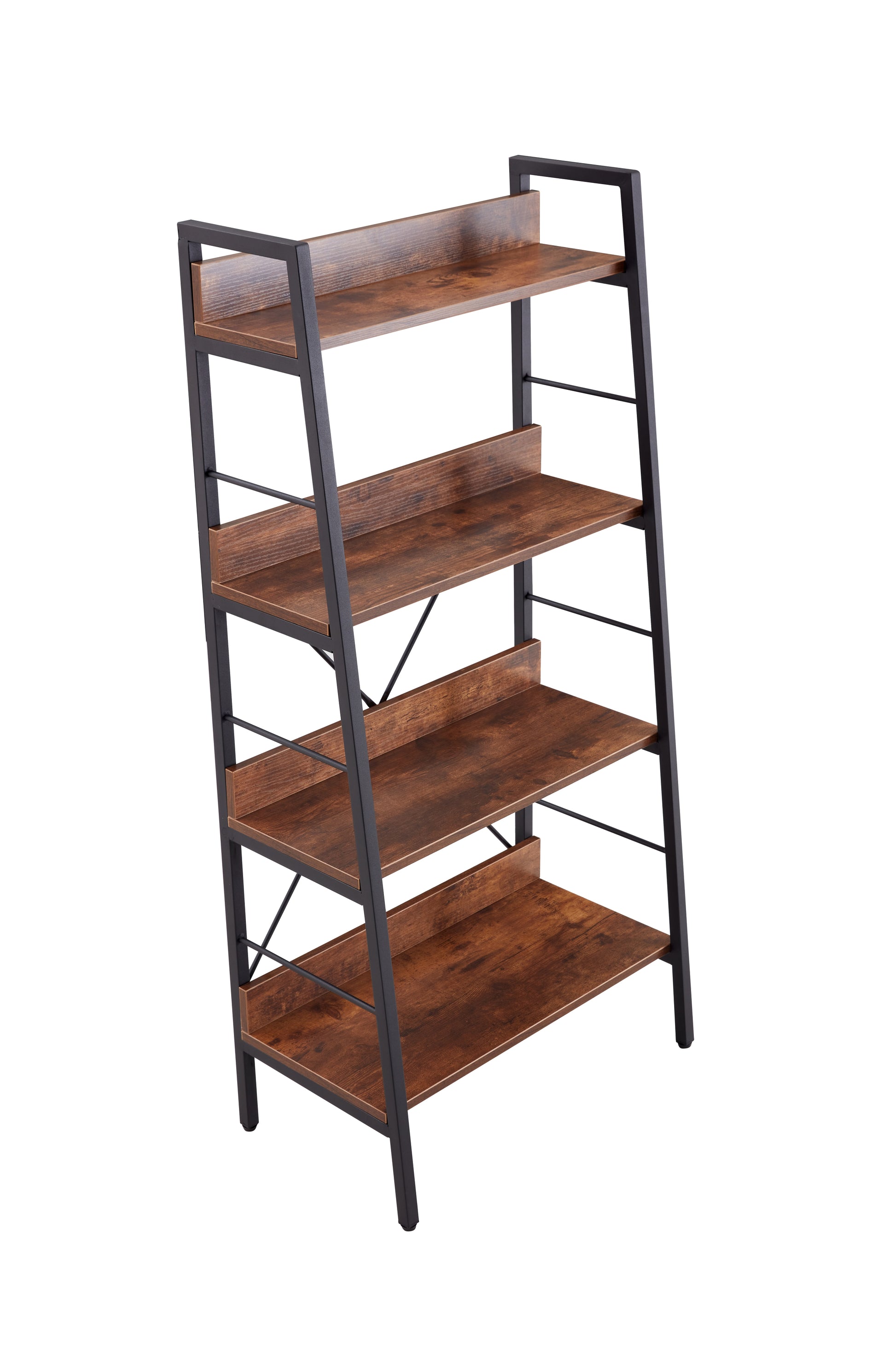 Dn 4 Layer Display Bookshelf H Ladder Shelf Storage Shelves Rack Shelf Unit Metal Frame, Tigger, 1 Pc Per Carton Tiger Mdf