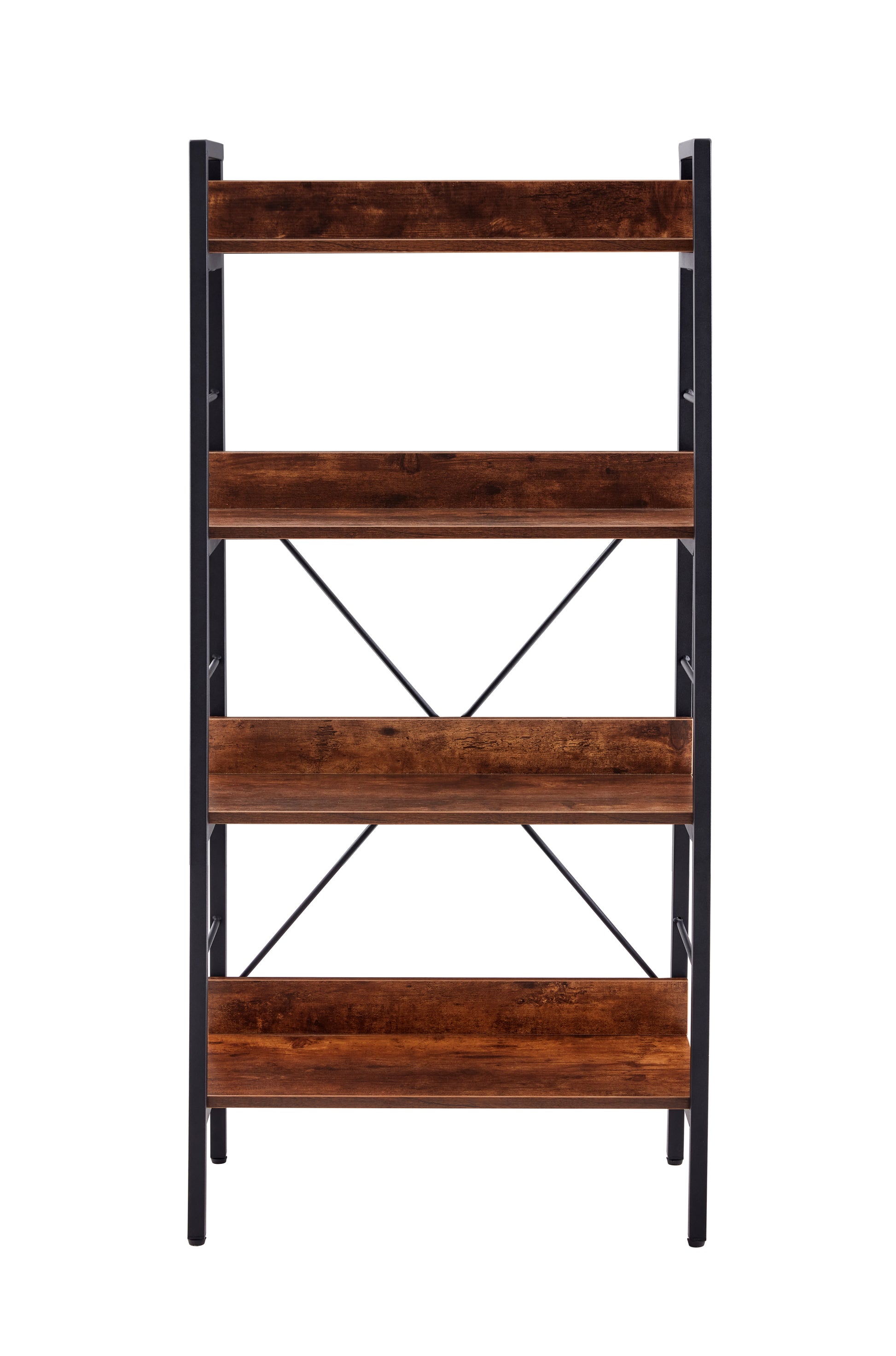 Dn 4 Layer Display Bookshelf H Ladder Shelf Storage Shelves Rack Shelf Unit Metal Frame, Tigger, 1 Pc Per Carton Tiger Mdf