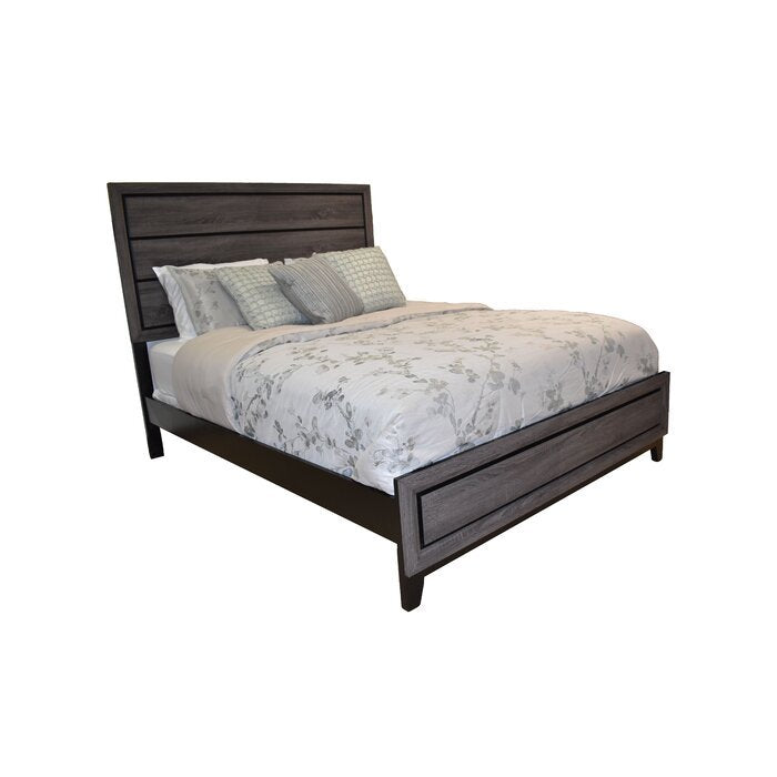 Sierra Queen 4 Pc Contemporary Bedroom Set Made with box spring required-queen-gray-wood-4 piece