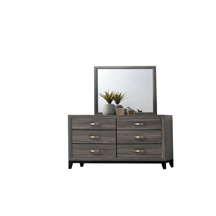 Sierra Queen 4 Pc Contemporary Bedroom Set Made With Wood In Gray Box Spring Required Queen Gray Wood 4 Piece Set Bedroom Bed Included,Dresser Included,Mirror Included,Nightstand Included Modern Wood