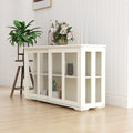 Kitchen Storage Stand Cupboard With Glass Door White white-mdf