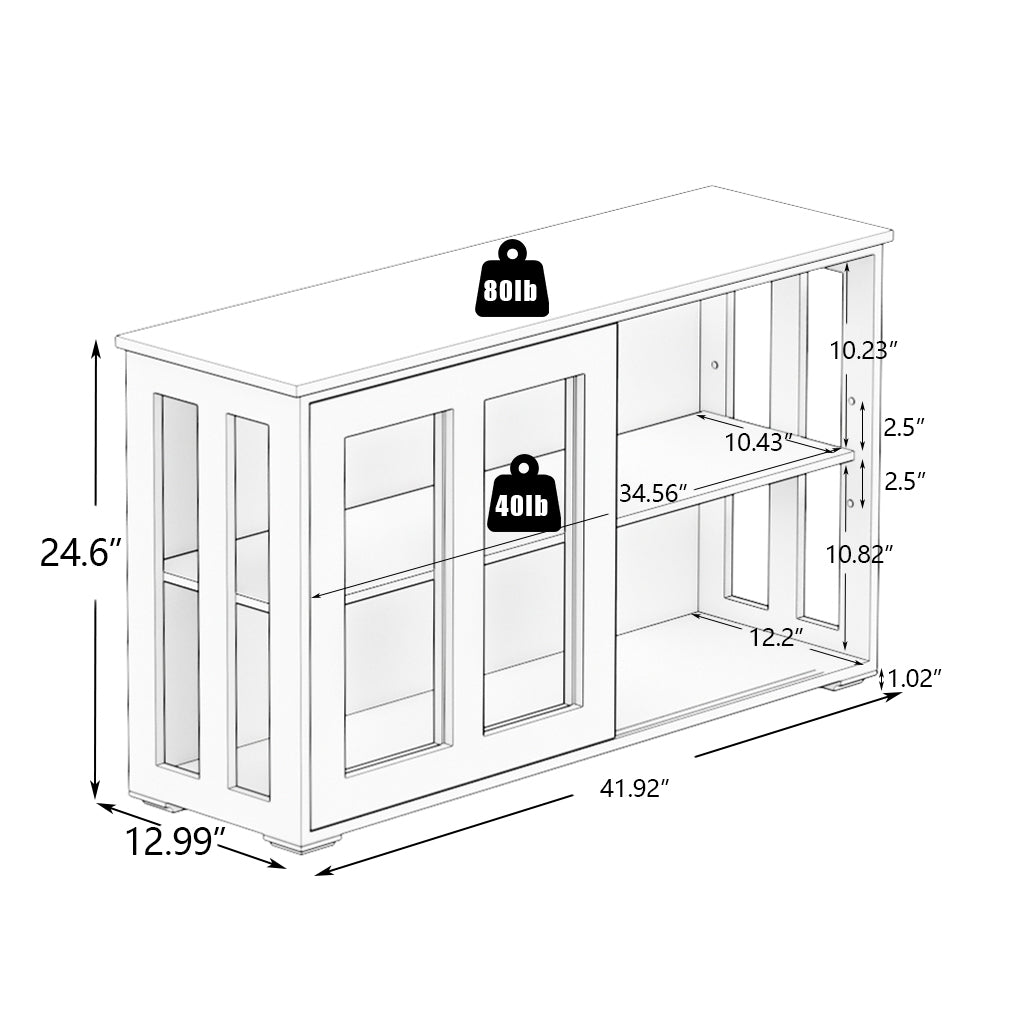 Kitchen Storage Stand Cupboard With Glass Door White white-mdf