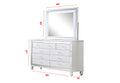 Sterling Mirror Framed Dresser Made With Wood In White Color White Bedroom Contemporary,Modern Wood