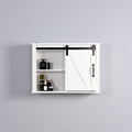 Bathroom Wall Cabinet With 2 Adjustable Shelves Wooden Storage Cabinet With A Barn Door 27.16X7.8X19.68 Inch White Mdf