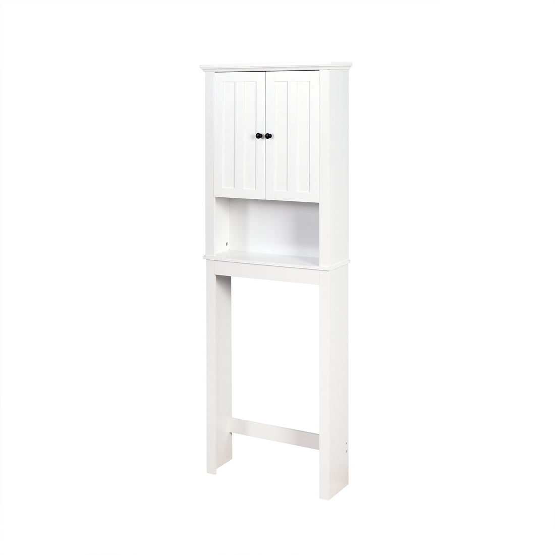 Bathroom Wooden Storage Cabinet Over The Toilet Space Saver With A Adjustable Shelf 23.62X7.72X67.32 Inch White Mdf