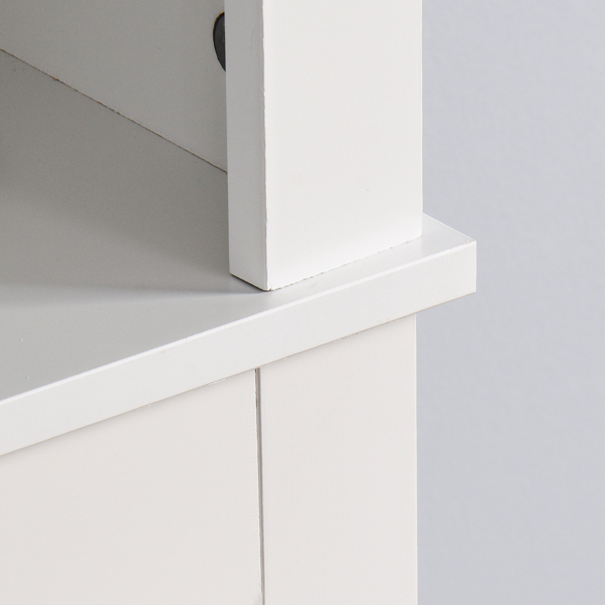 Bathroom Wooden Storage Cabinet Over The Toilet Space Saver With A Adjustable Shelf 23.62X7.72X67.32 Inch White Mdf