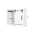 Bathroom Wall Cabinet With 2 Adjustable Shelves Wooden Storage Cabinet With A Barn Door 27.16X7.8X19.68 Inch White Mdf