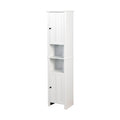 Bathroom Floor Storage Cabinet With 2 Doors Living Room Wooden Cabinet With 6 Shelves 15.75 X 11.81 X 66.93 Inch White Mdf