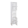 Bathroom Floor Storage Cabinet With 2 Doors Living Room Wooden Cabinet With 6 Shelves 15.75 X 11.81 X 66.93 Inch White Mdf