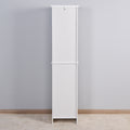 Bathroom Floor Storage Cabinet With 2 Doors Living Room Wooden Cabinet With 6 Shelves 15.75 X 11.81 X 66.93 Inch White Mdf