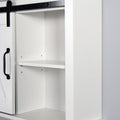 Bathroom Wall Cabinet With 2 Adjustable Shelves Wooden Storage Cabinet With A Barn Door 27.16X7.8X19.68 Inch White Mdf